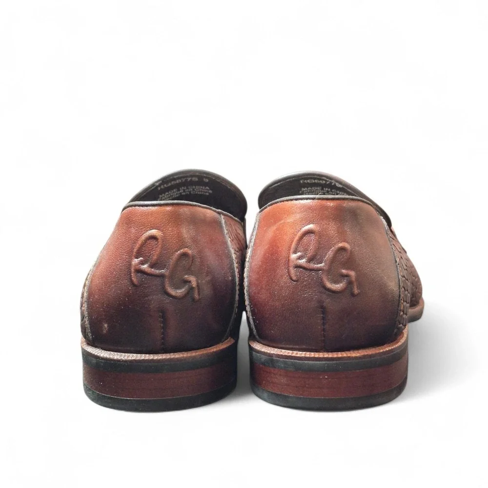 Robert Graham Men's US 9 Croc Embossed Skull Bit Loafers Brown Dress‎ Shoes